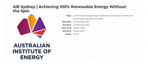 Grid Forming Energy Storage - Accelerating the energy transition, from isolated power systems to the NEM